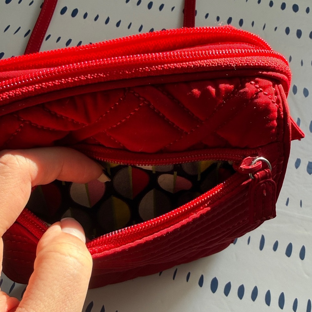 Vera Bradley Red Quilted Mini Hipster Crossbody Bag - Picture 3 of 8